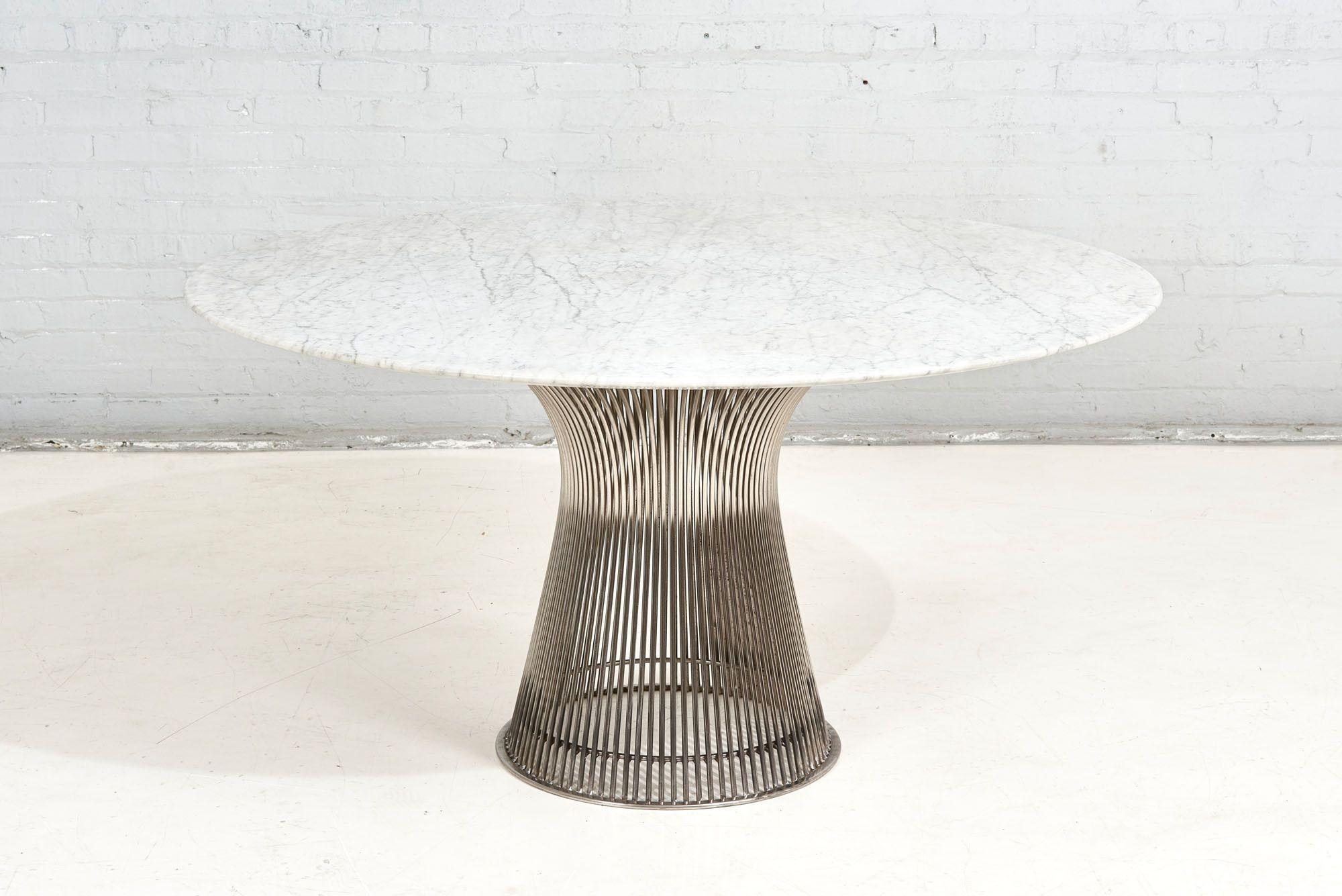 Mid-20th Century Warren Platner for Knoll Steel and Carrara Marble Dining Table, 1960 For Sale