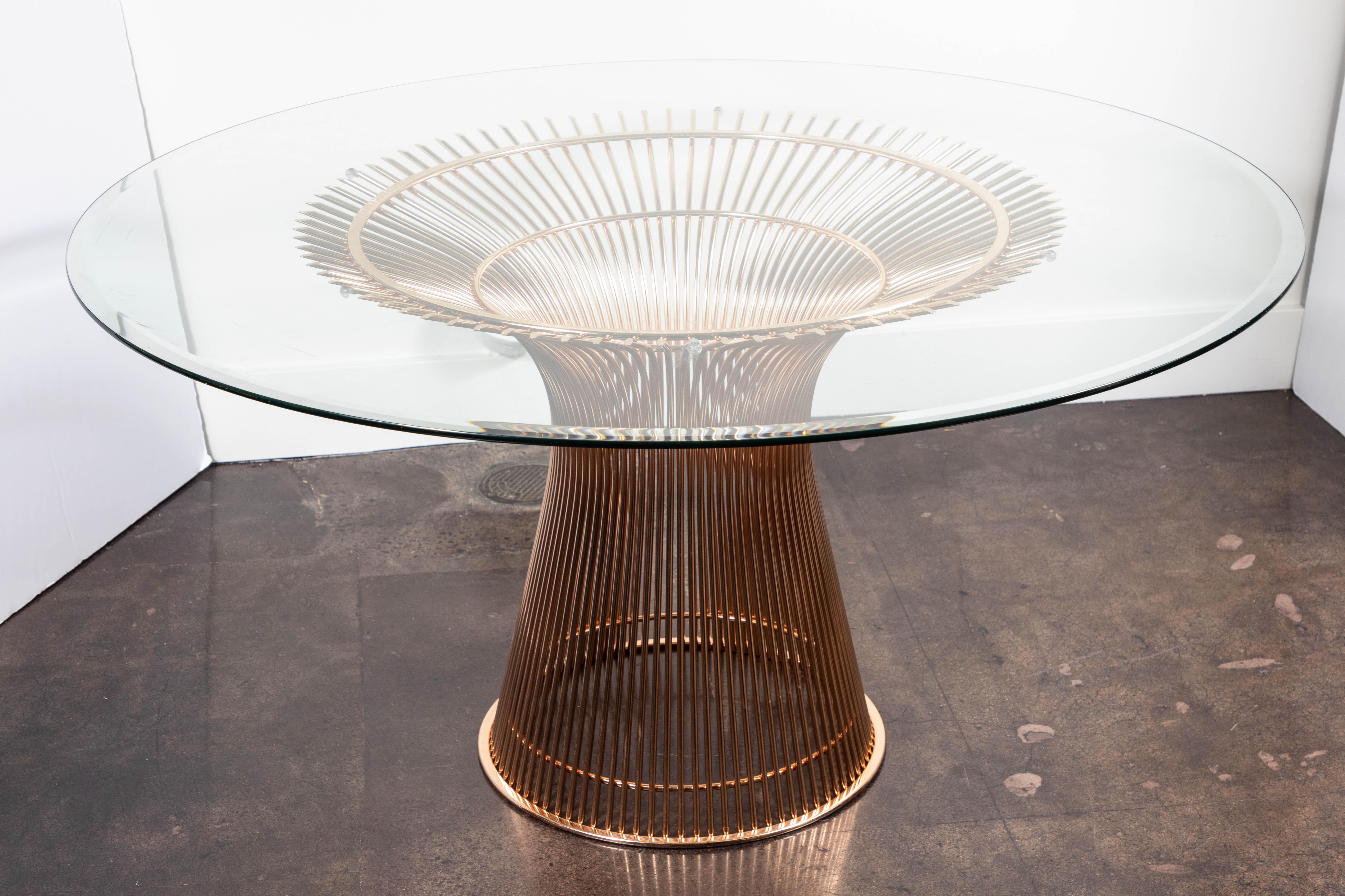 Contemporary Warren Platner for Knoll Table in Rose Gold