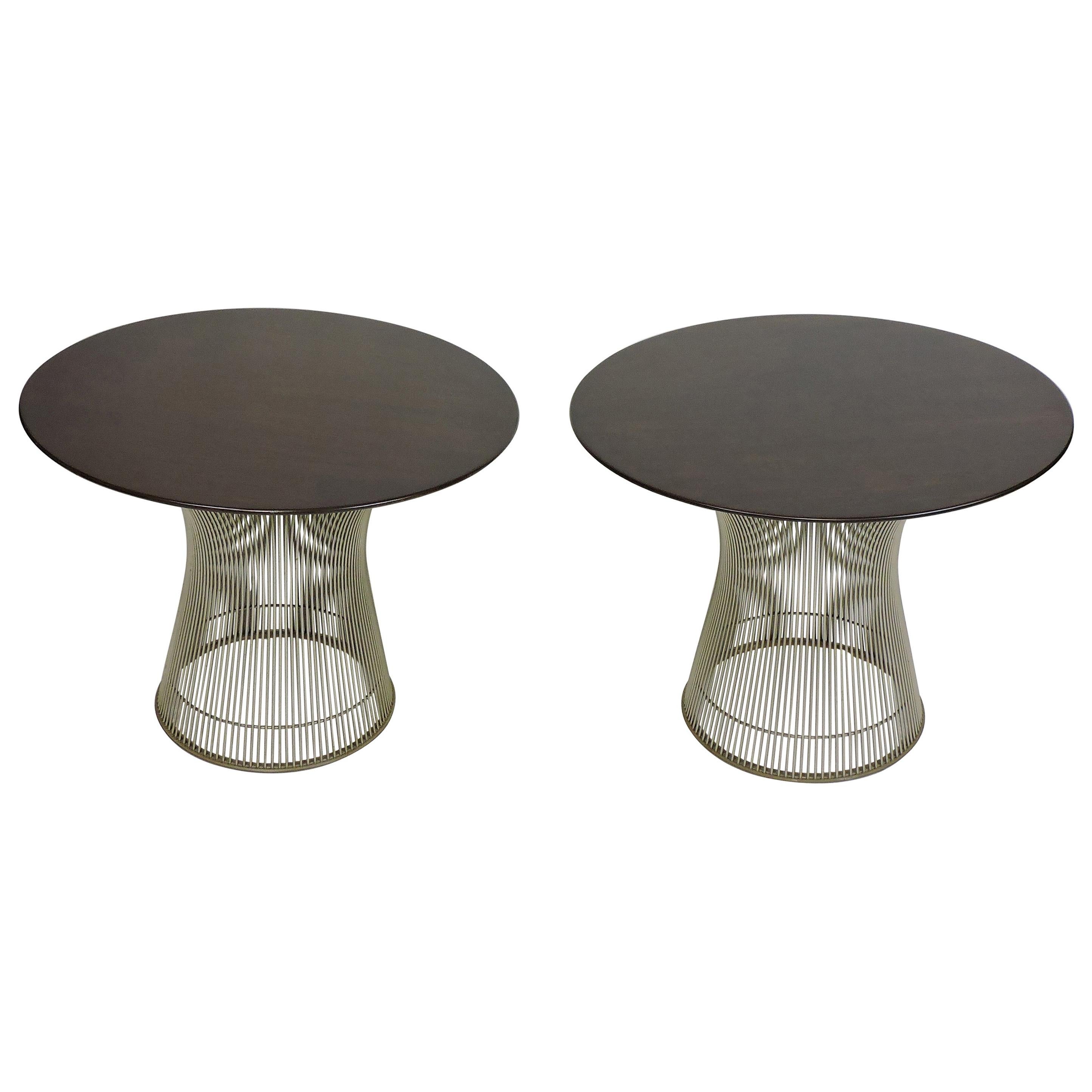 Warren Platner Wire and Walnut End or Side Table by Knoll