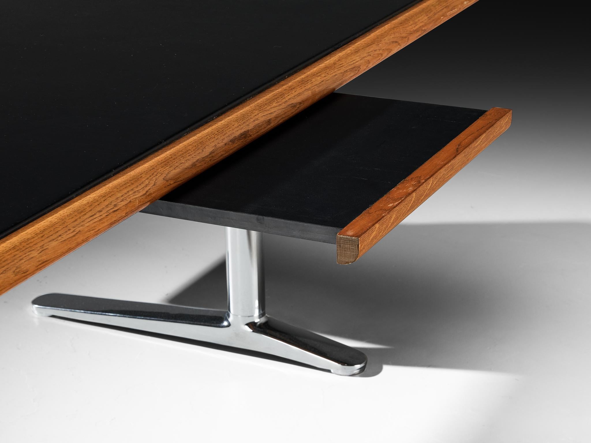 Warren Platner für Knoll Schreibtisch in Eiche und schwarzem Leder (Ende des 20. Jahrhunderts) im Angebot