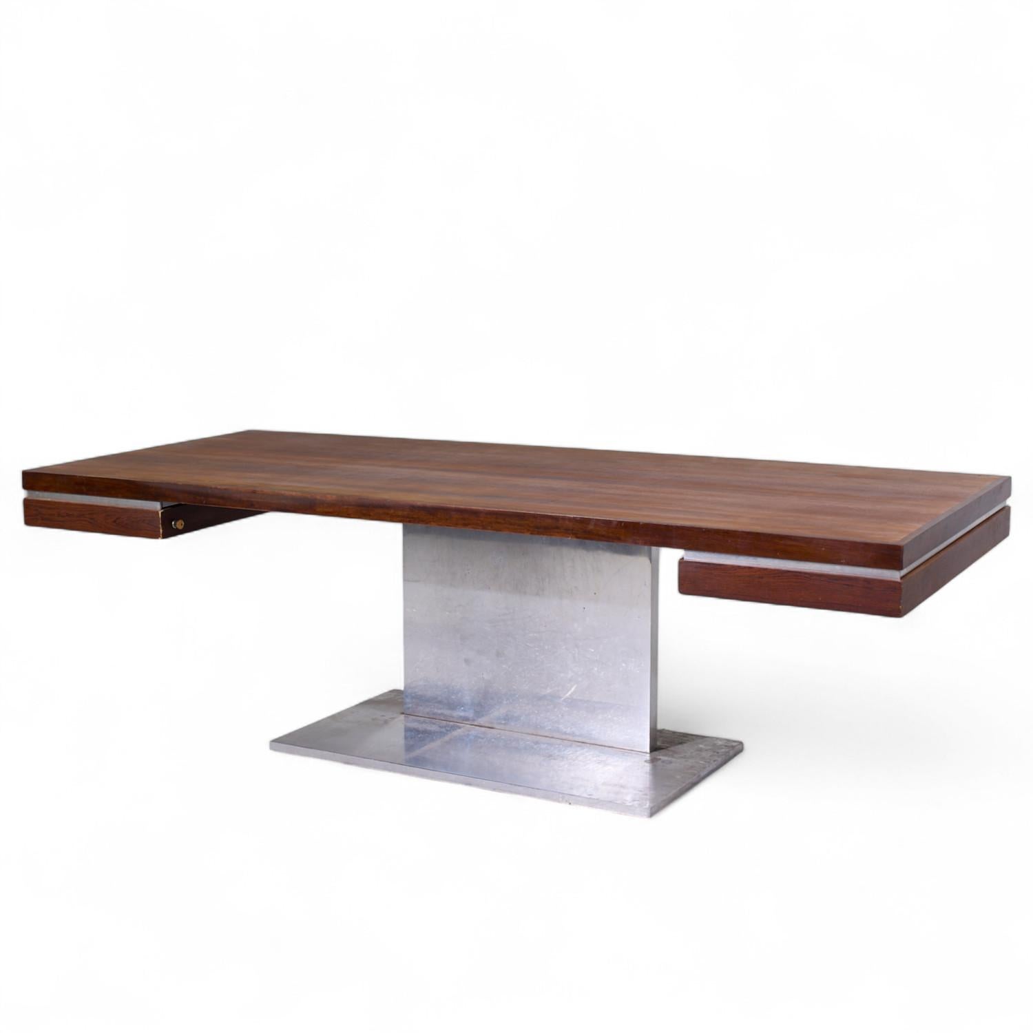 Mid-Century Modern Warren Platner for Lehigh Leopold Mid Century Rosewood and Chrome Executive Desk For Sale