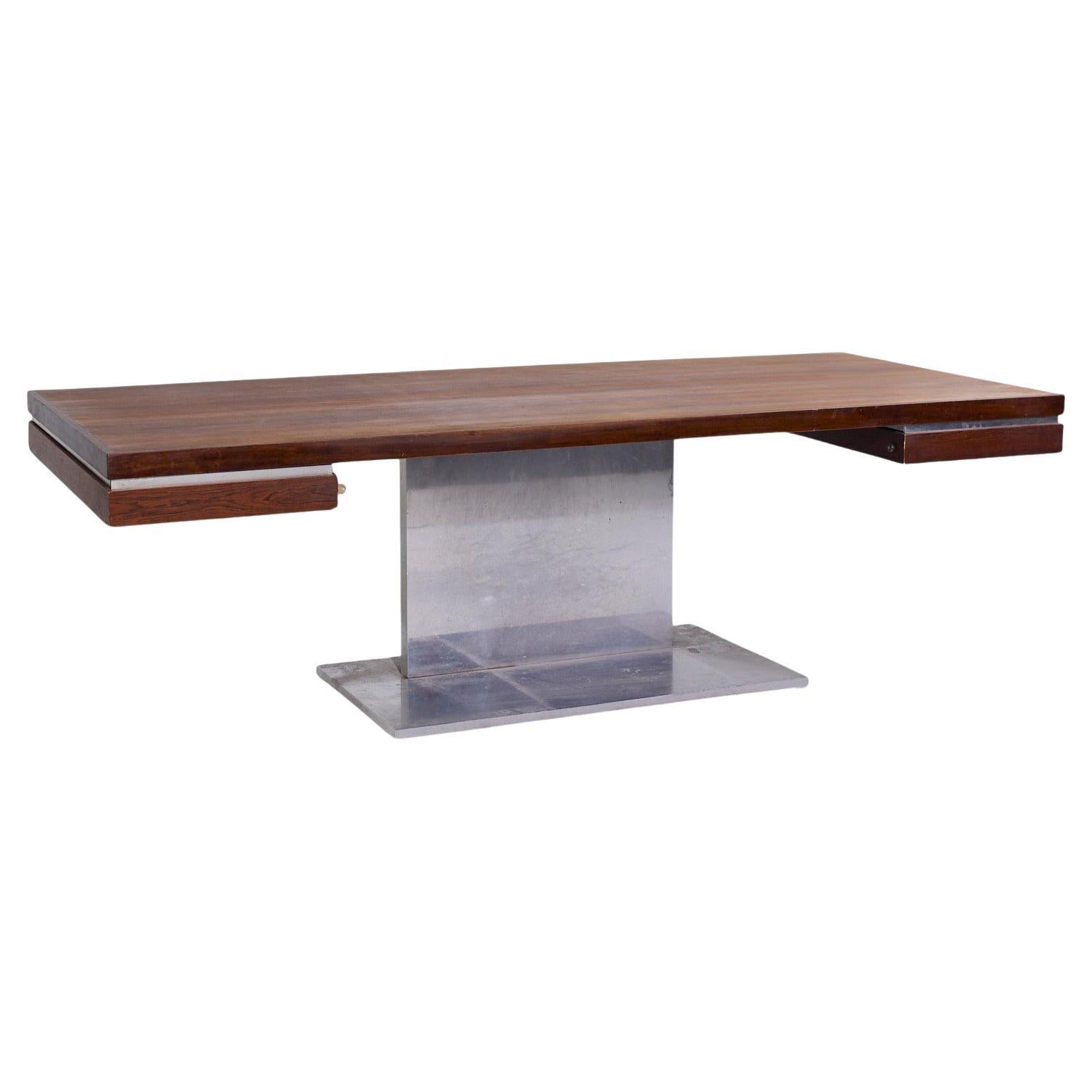 Warren Platner for Lehigh Leopold Mid Century Rosewood and Chrome Executive Desk