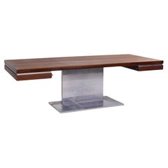Warren Platner for Lehigh Leopold Mid Century Rosewood and Chrome Executive Desk