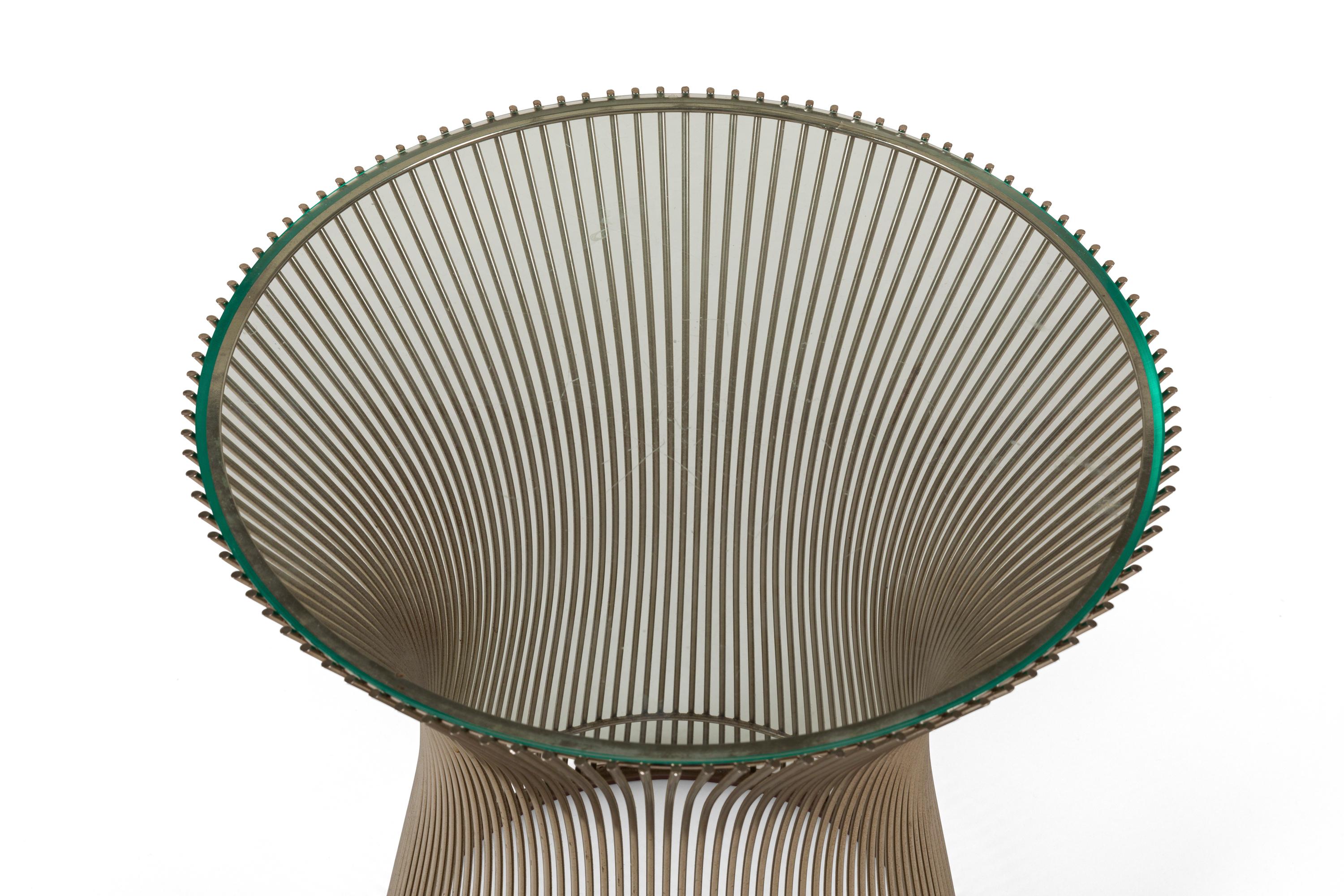 Late 20th Century Warren Platner Glass and Chrome Side Table for Knoll, USA 1970s