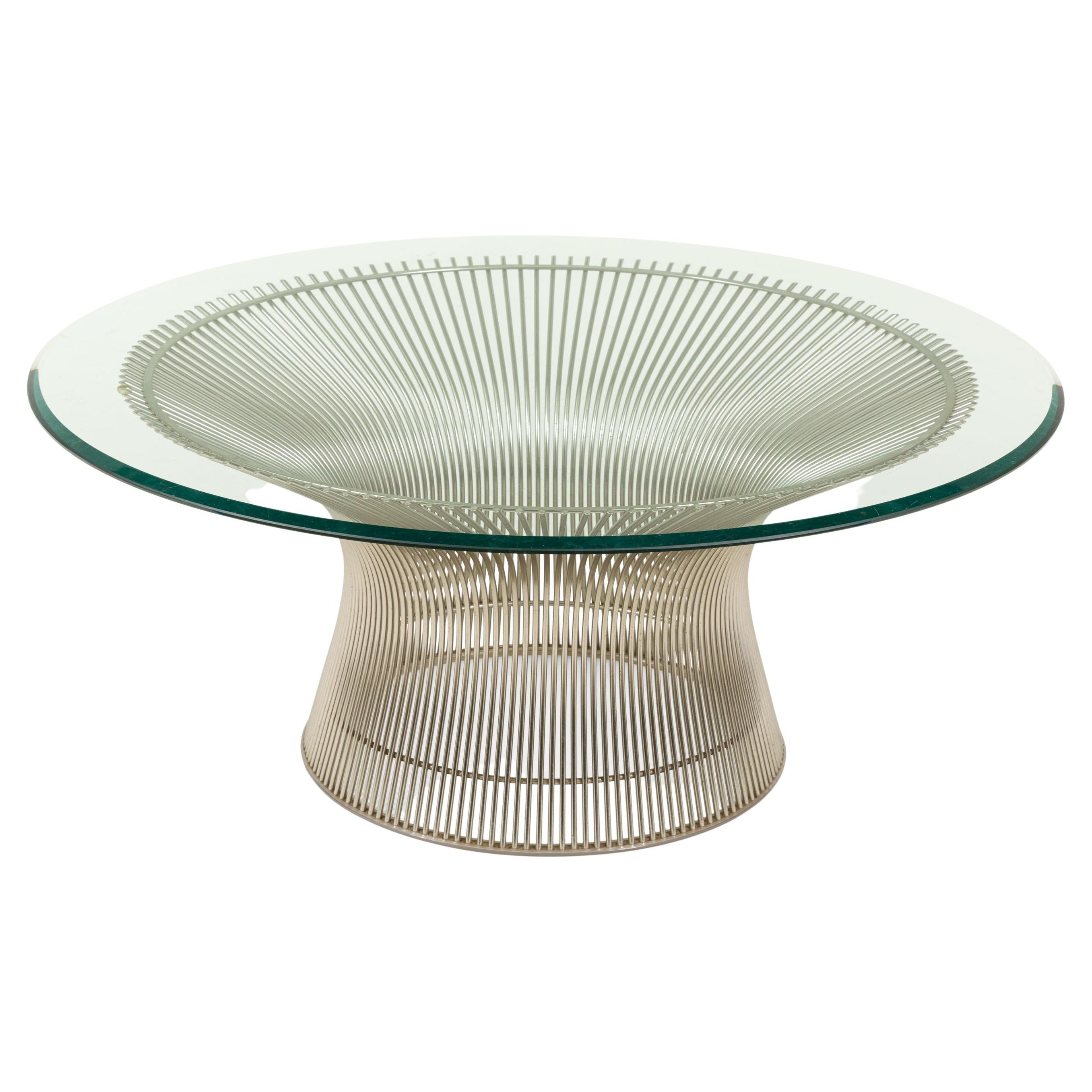 Warren Platner Glass Top Chrome Coffee Table for Knoll, USA 1970s