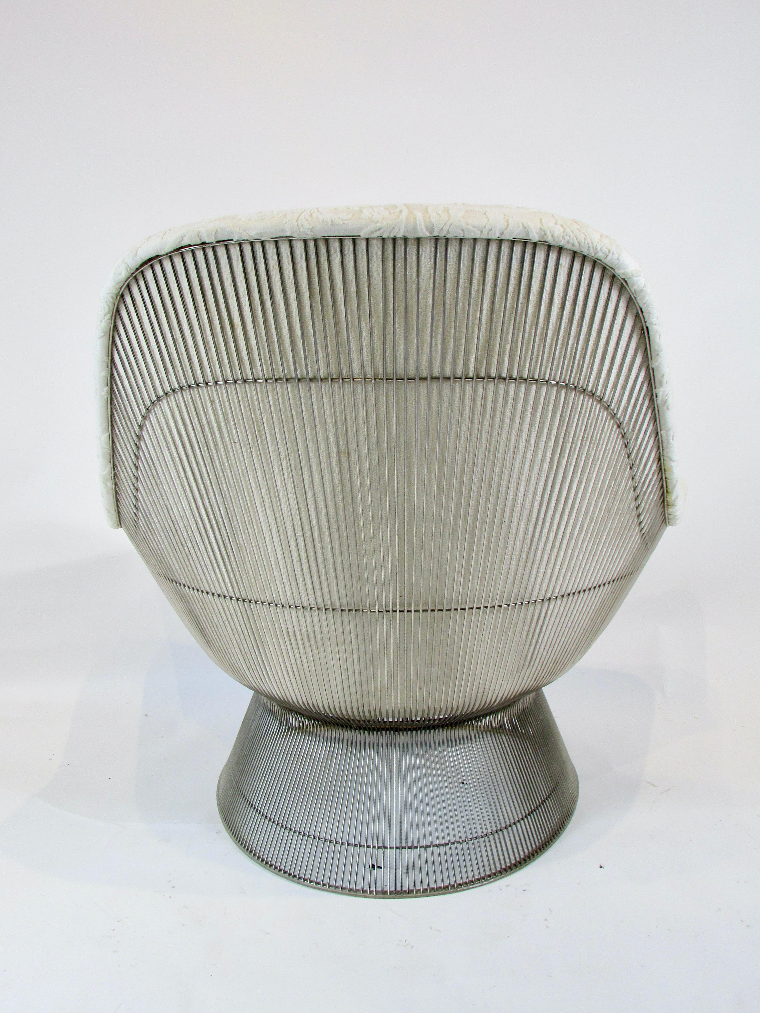Warren Platner Knoll 1705 grand fauteuil avec ottoman en textile safari exotique 2