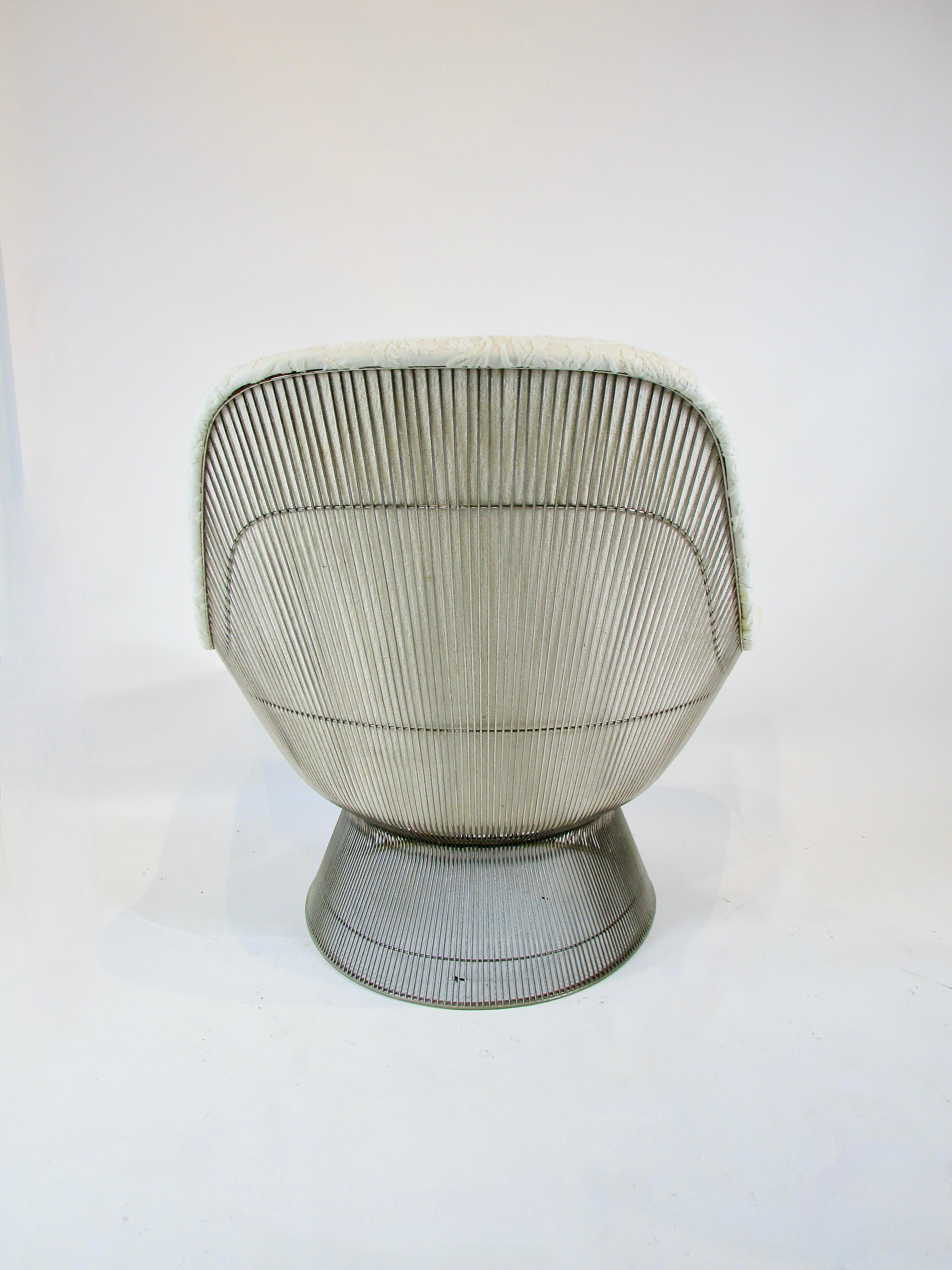 Tissu d'ameublement Warren Platner Knoll 1705 grand fauteuil avec ottoman en textile safari exotique