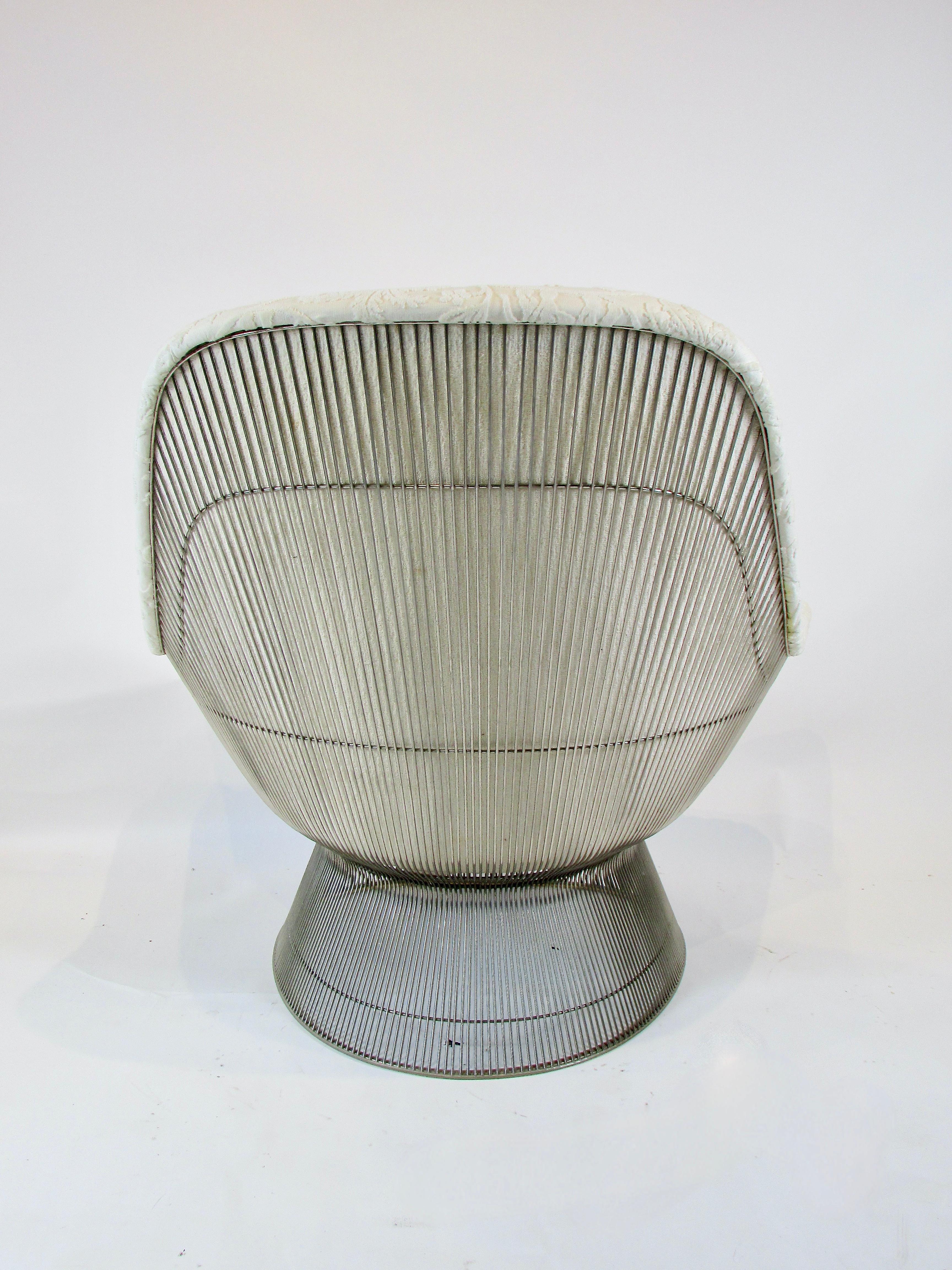 Warren Platner Knoll 1705 grand fauteuil avec ottoman en textile safari exotique 1