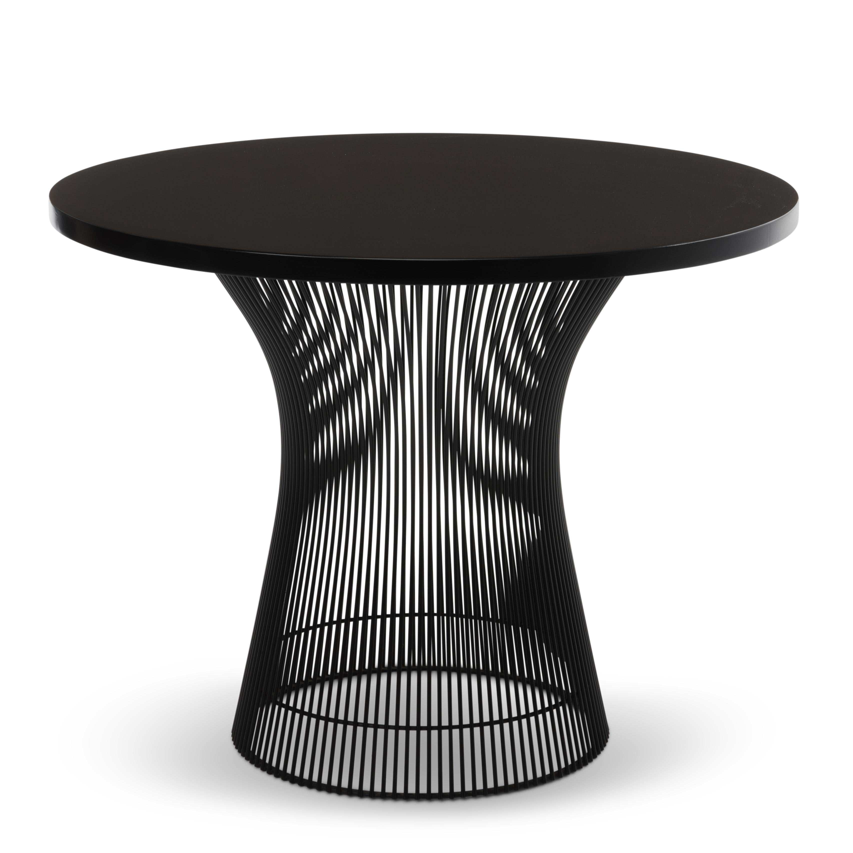 Mid-Century Modern Warren Platner Knoll Associates Ebonized Walnut Black Base Side Table Unmarked For Sale