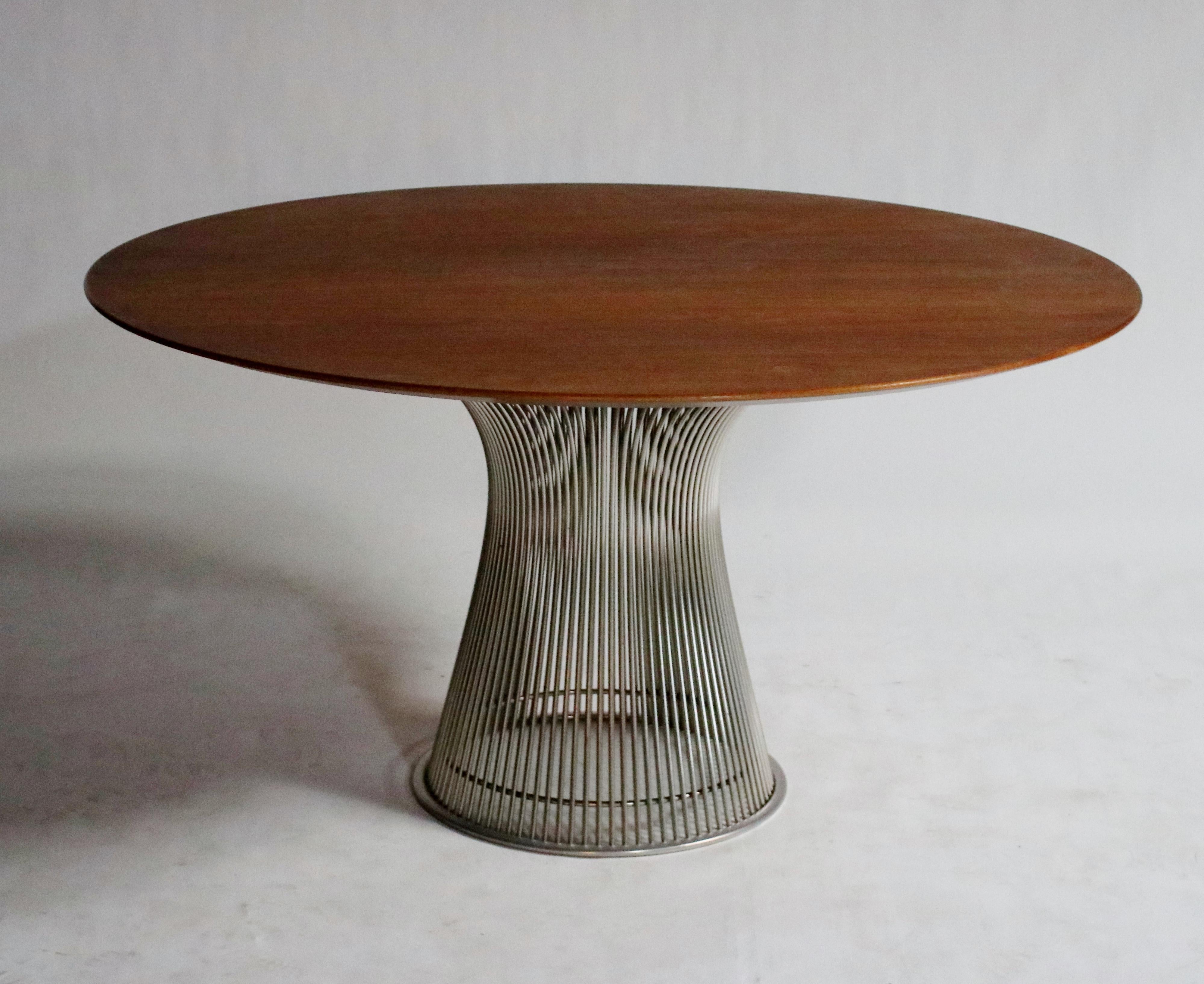 1970s Knoll dining table by Warren Platner with walnut wood top. Choose your size of walnut top 48