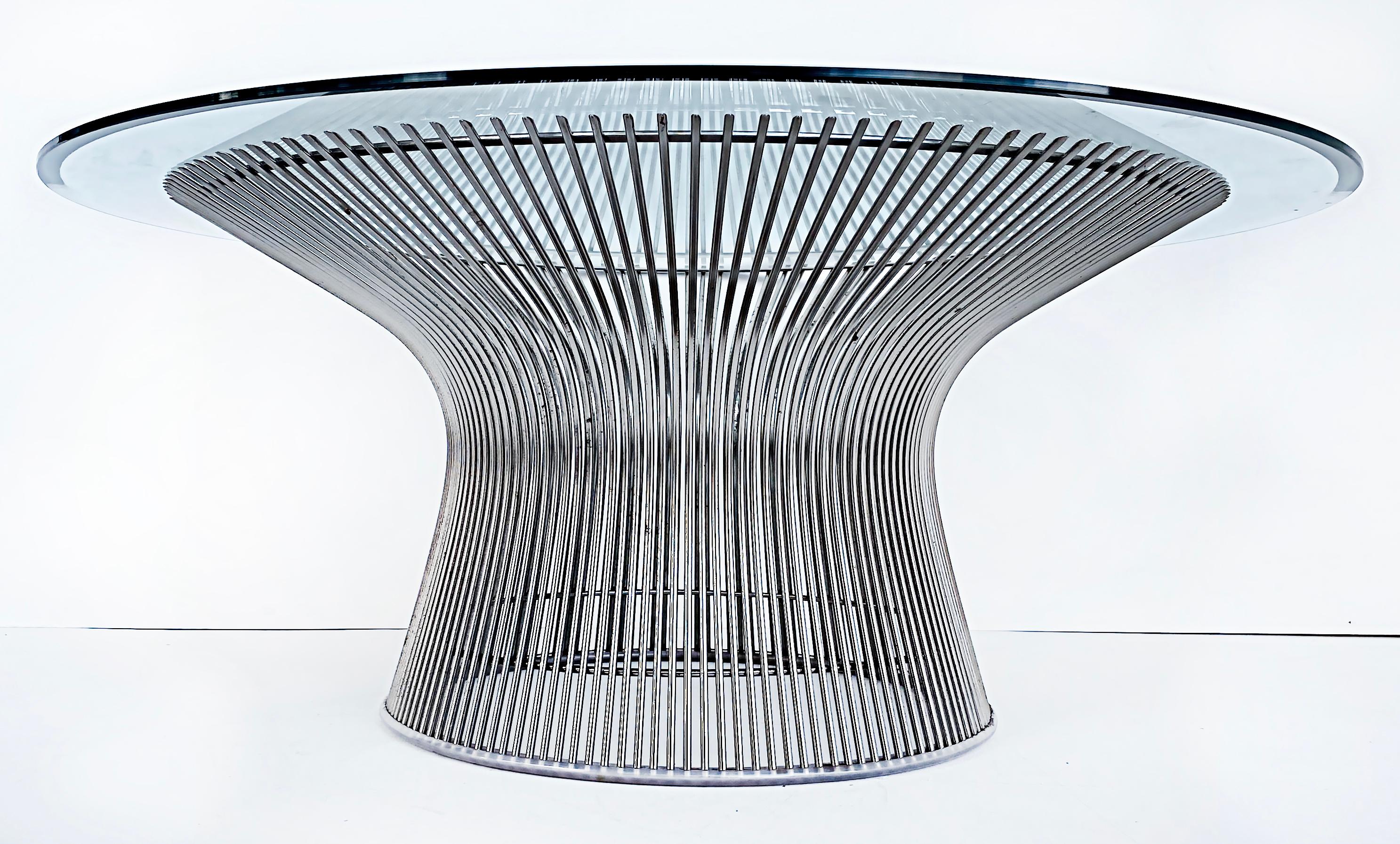Warren Platner Knoll Glass Top Wire Base Coffee Table, 1966 Designed In Good Condition For Sale In Miami, FL
