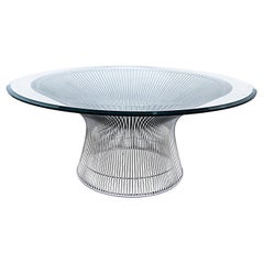 Warren Platner Knoll Glass Top Wire Base Coffee Table, 1966 Designed