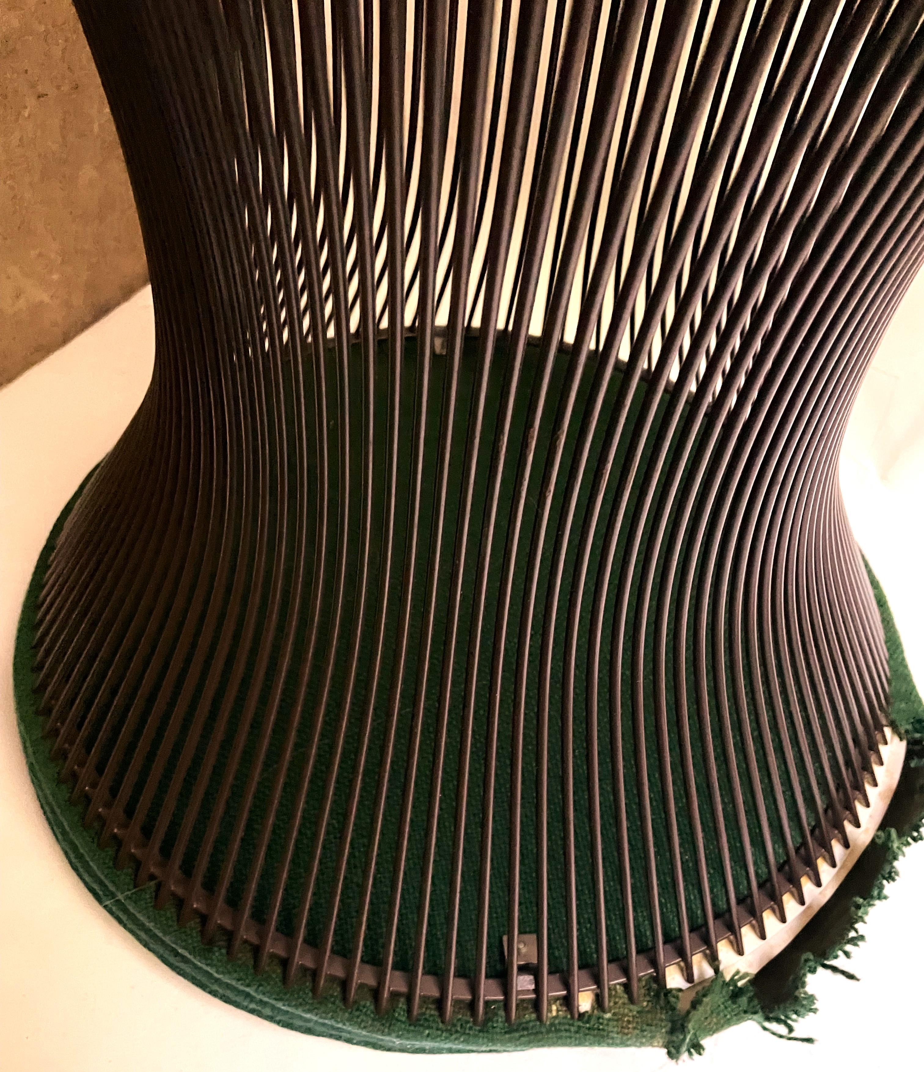 Tabouret international Warren Platner Knoll original tissu vert métal bronze en vente 2