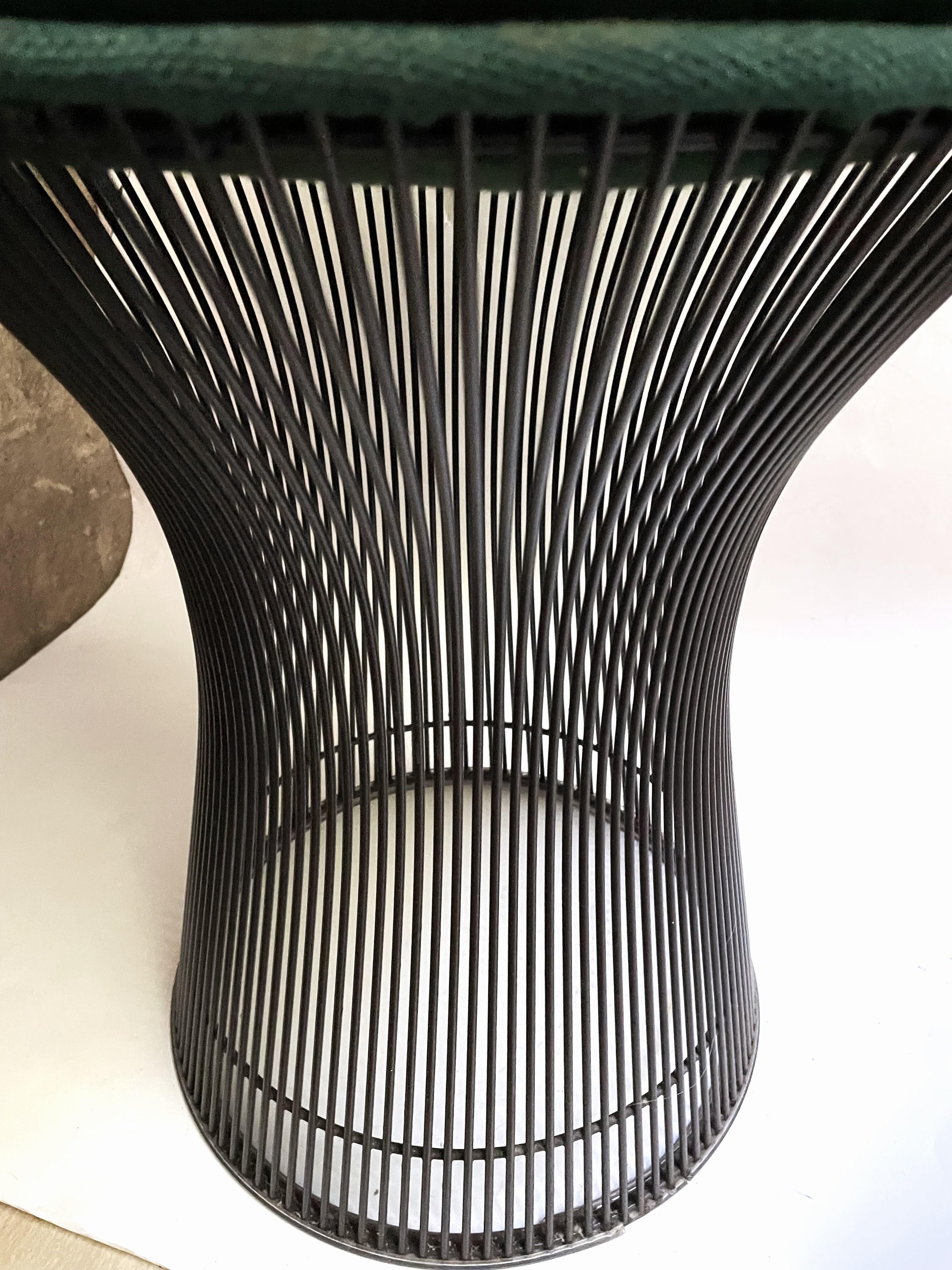 Tabouret international Warren Platner Knoll original tissu vert métal bronze en vente 3