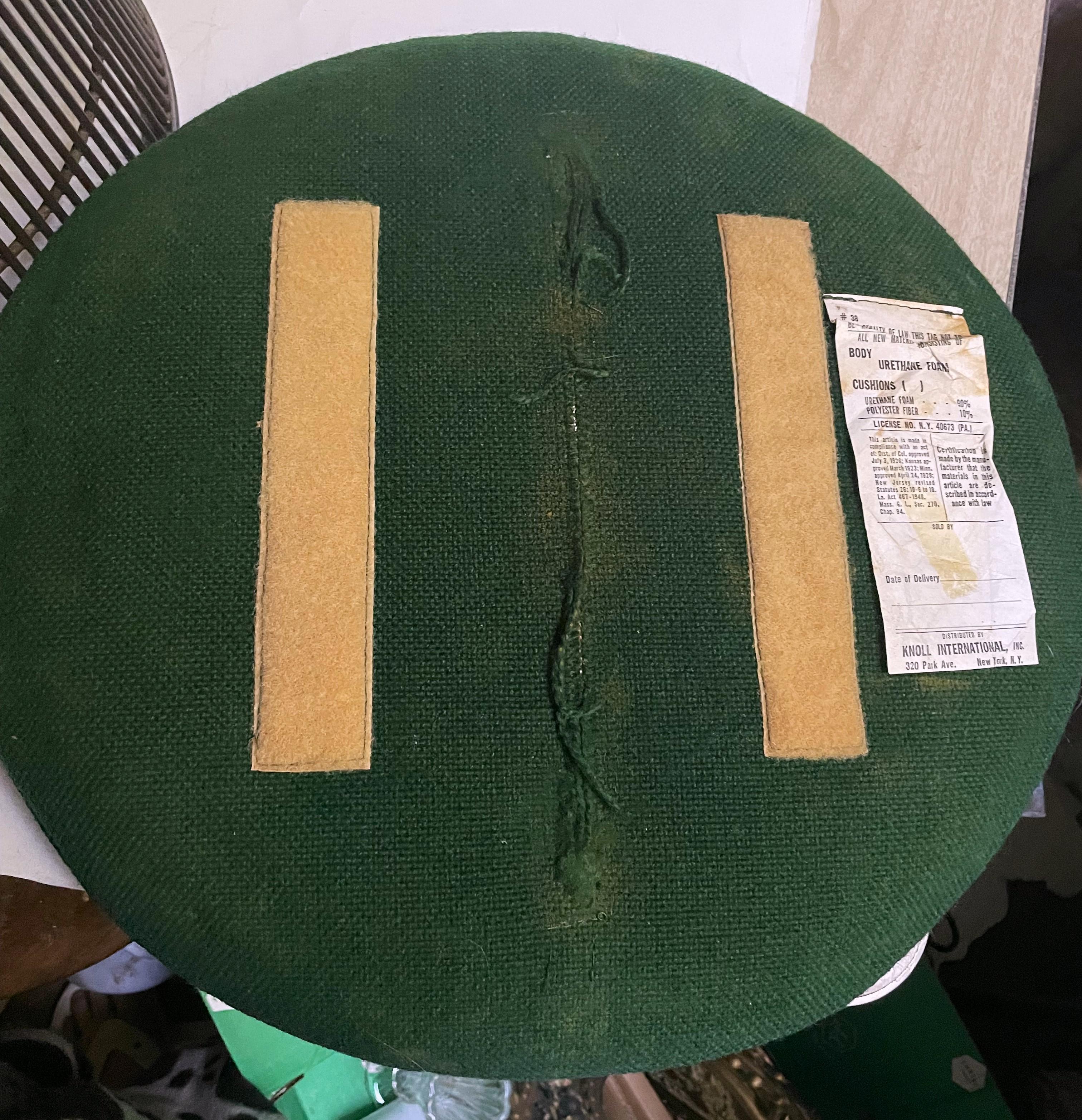 Tabouret international Warren Platner Knoll original tissu vert métal bronze en vente 10