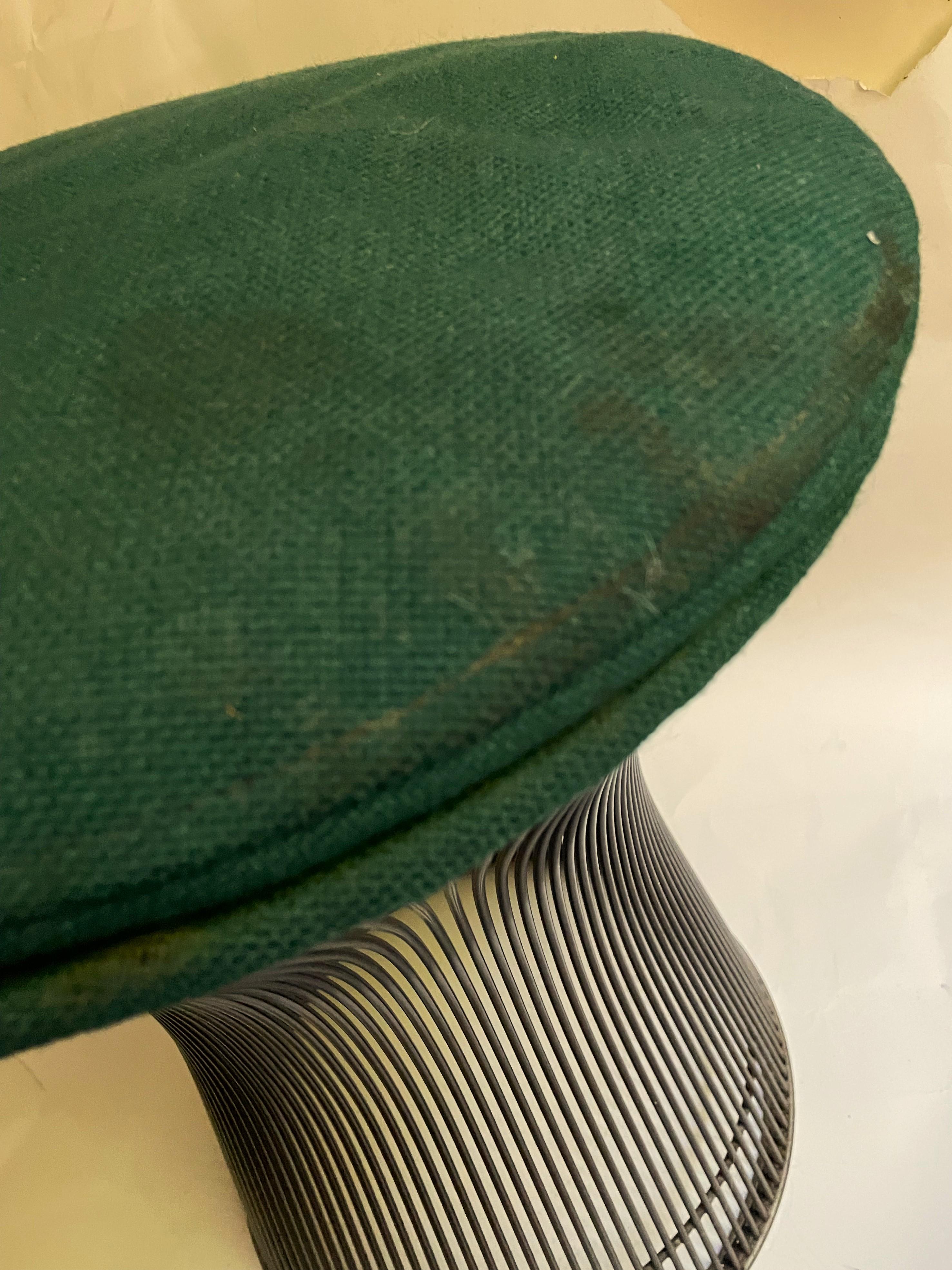 Mid-Century Modern Tabouret international Warren Platner Knoll original tissu vert métal bronze en vente
