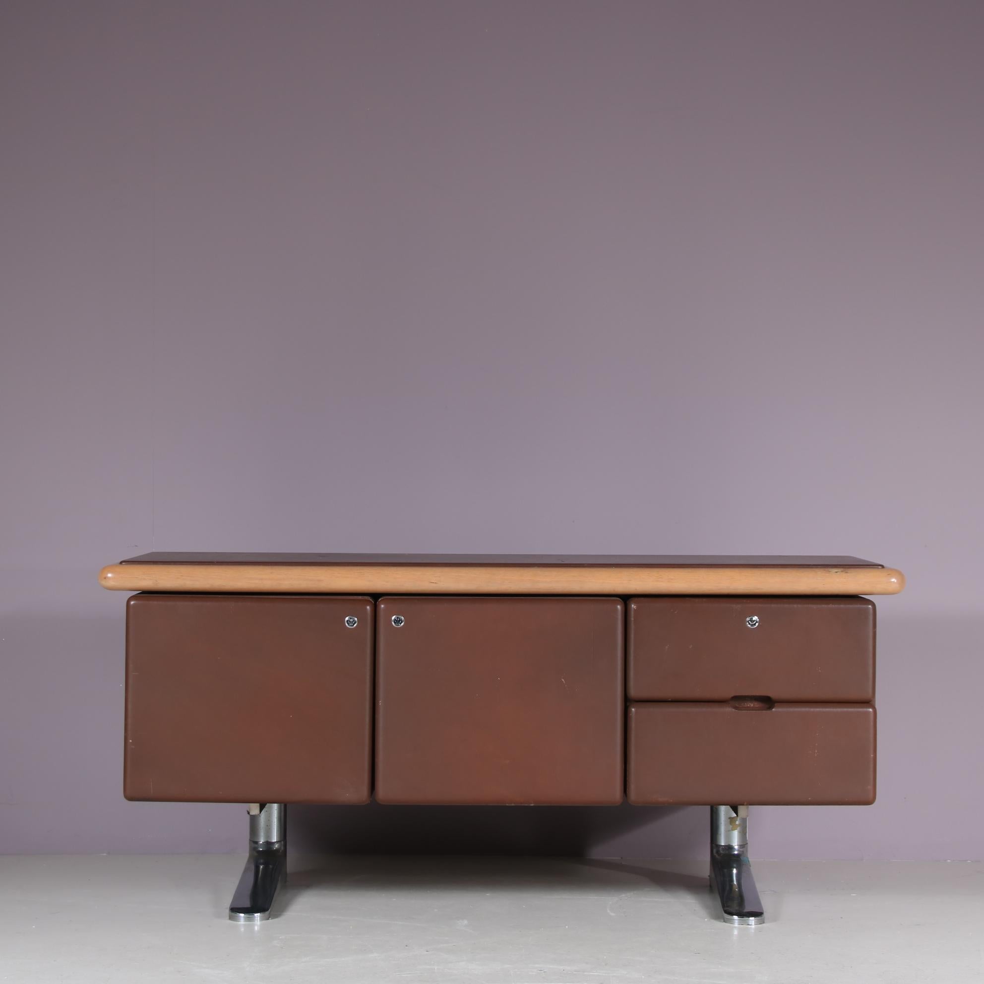Warren Platner Leder-Sideboard für Knoll International, USA 1970 (Moderne der Mitte des Jahrhunderts) im Angebot