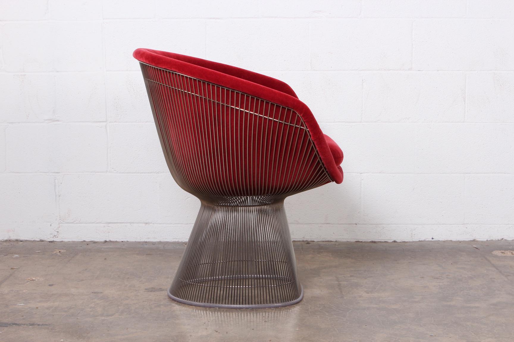 Mid-20th Century Warren Platner Lounge Chair in Mohair