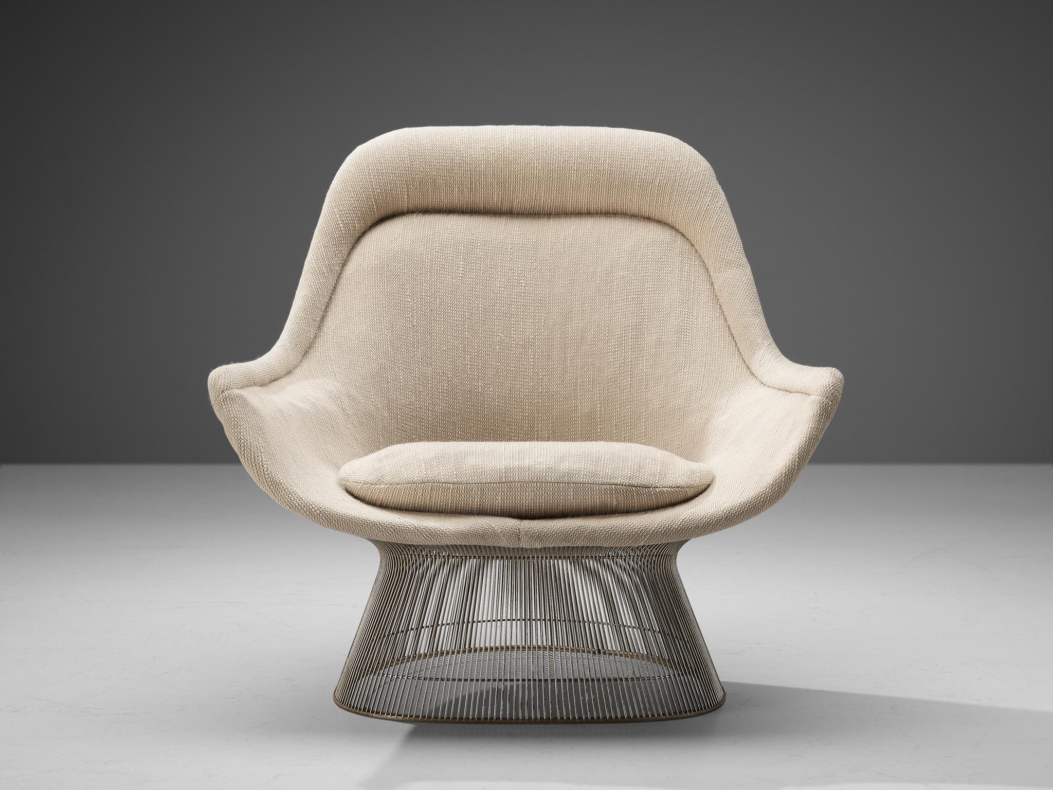 Warren Platner for Knoll, lounge chair, metal, fabric, United States, 1966. 

This iconic Easy chair by Warren Platner (1919-2006) is created by welding curved steel rods to circular and semi-circular frames, simultaneously serving as structure and