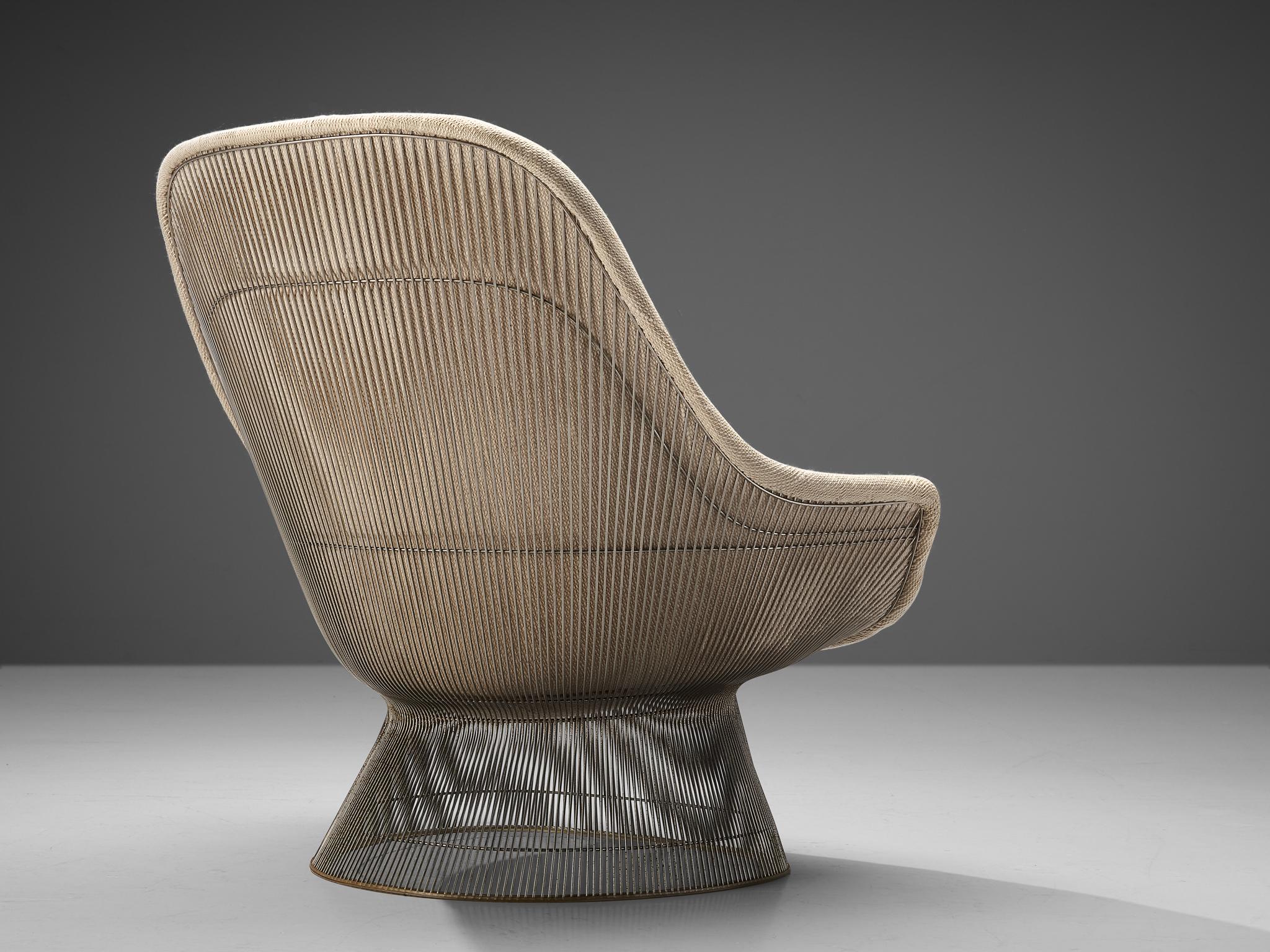 Warren Platner Easy Chair in Off-White Upholstery In Good Condition In Waalwijk, NL