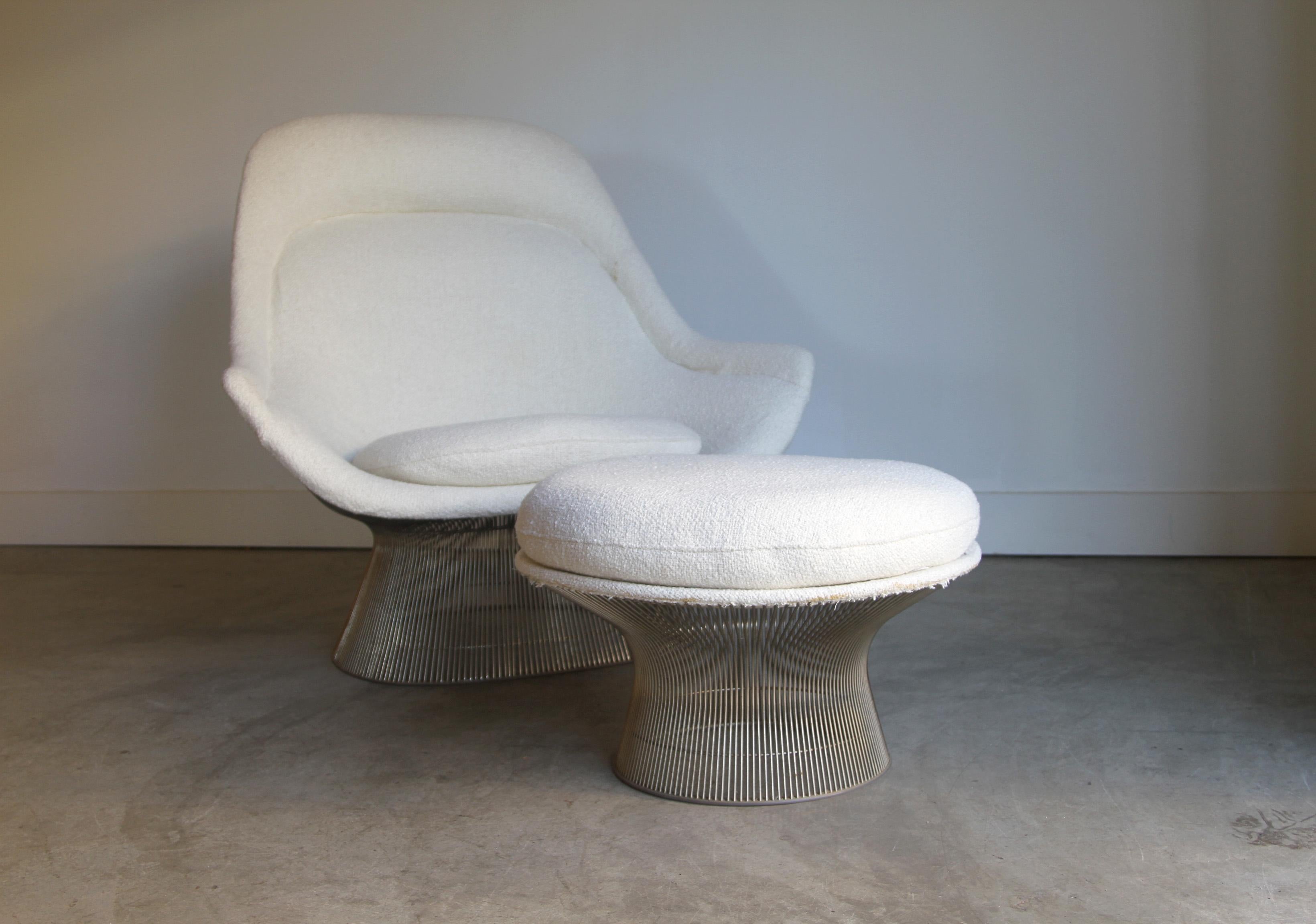 Warren Platner Lounge Chair + Ottoman  In Good Condition For Sale In St. Louis, MO