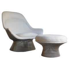 Retro Warren Platner Lounge Chair + Ottoman 