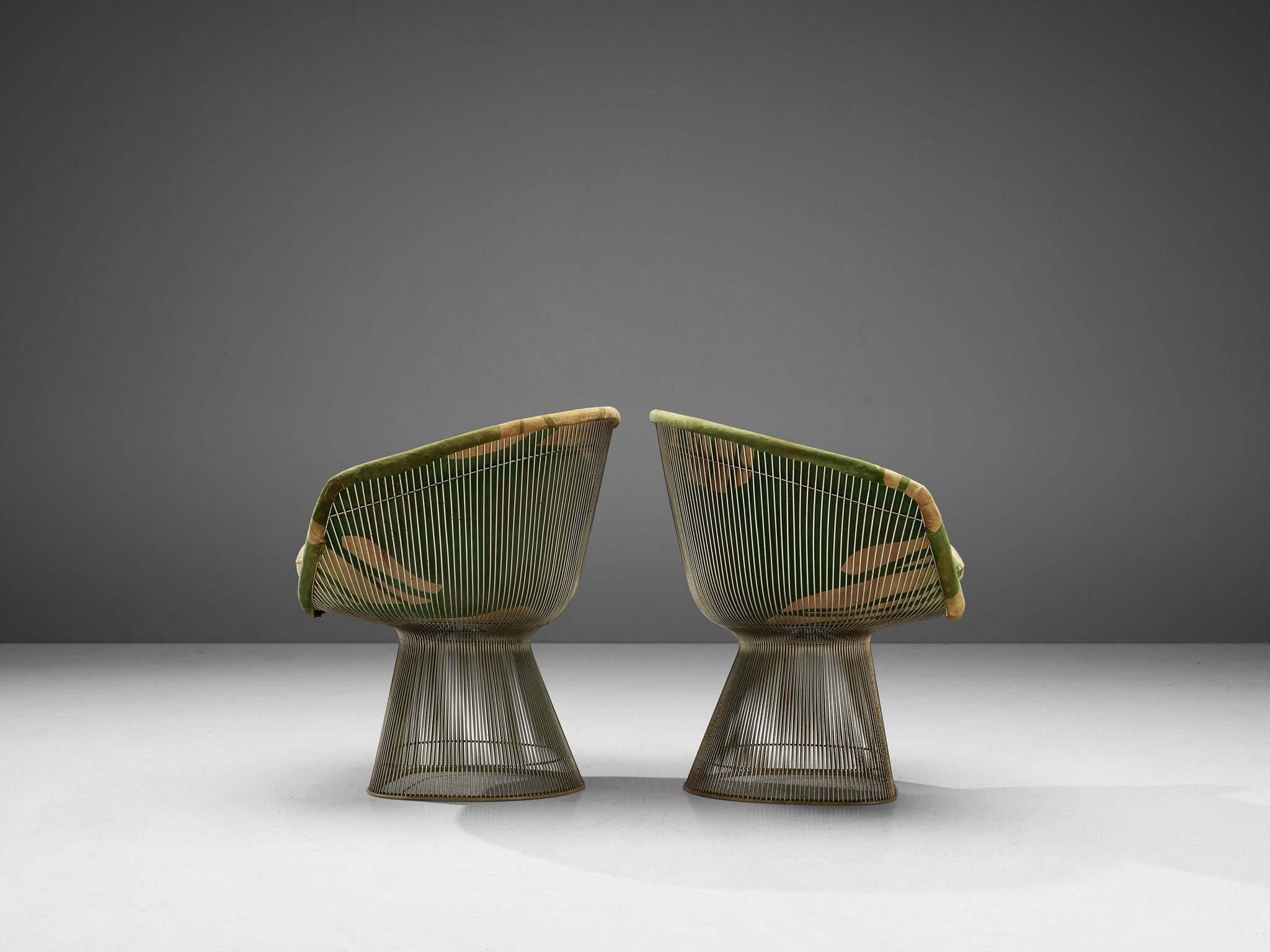 Warren Platner Lounge Chairs in Illustrative Upholstery 2