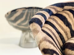 Warren Platner Lounge Chairs in Zebra Hide, Pair