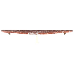 Warren Platner Marble and Brass Wall-Mount Console