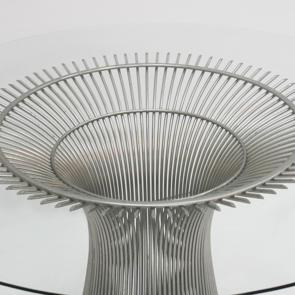 Warren Platner Mid-Century Modern for Knoll Glass Steel American Dining Table In Good Condition In Madrid, ES