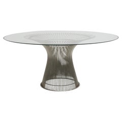 Amerikanischer Esstisch aus Glas und Stahl von Warren Platner für Knoll, Mid-Century Modern