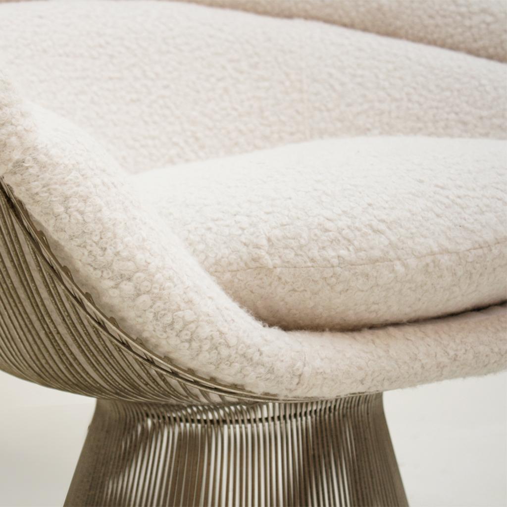 Warren Platner Mid-Century Modern for Knoll White Wool American Dining Chair 2
