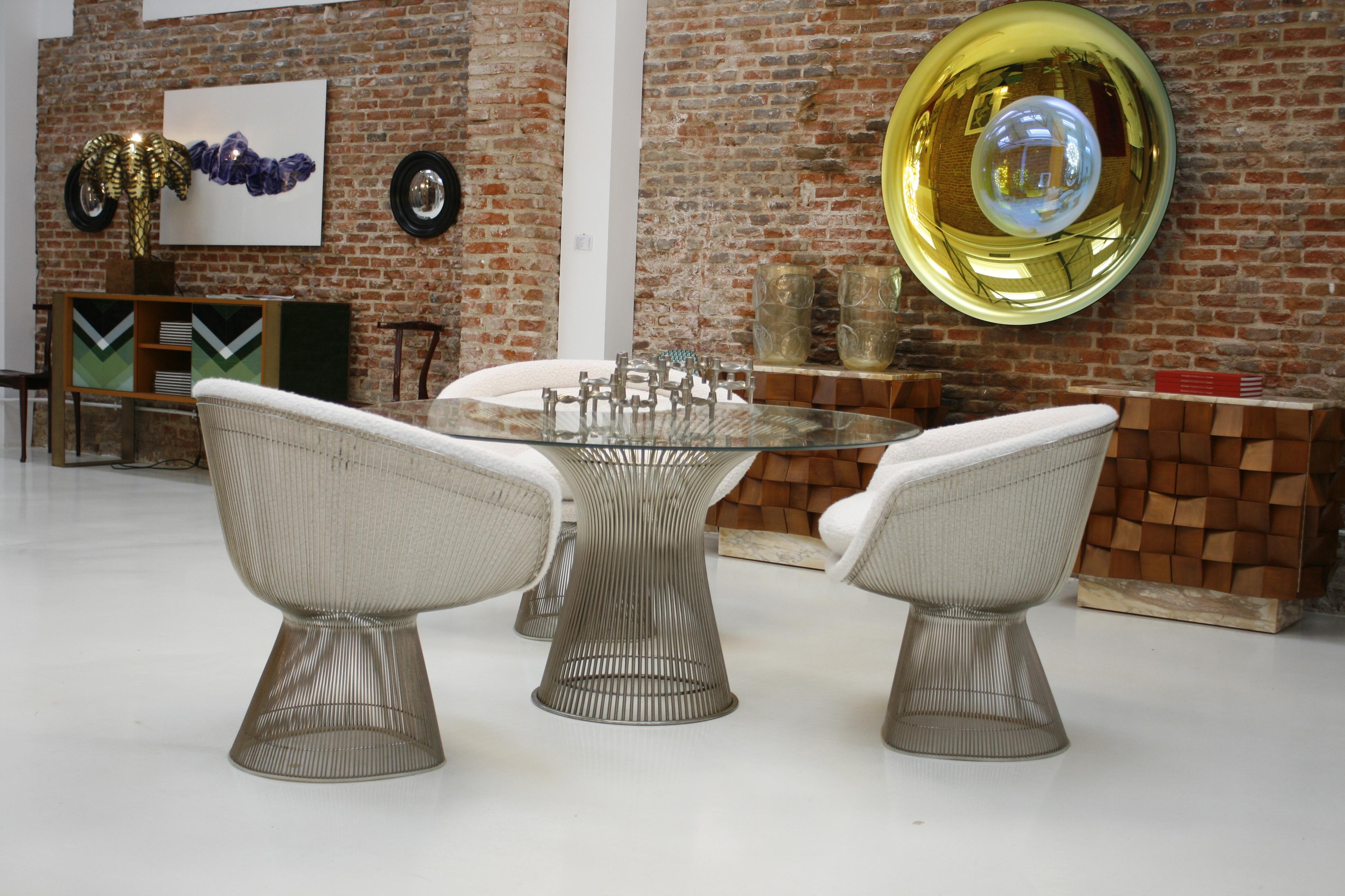 Warren Platner Mid-Century Modern for Knoll White Wool American Dining Chair 4