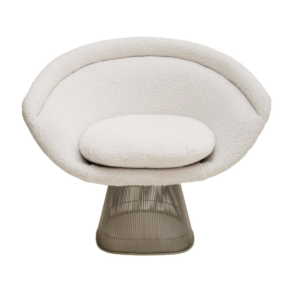 Warren Platner Mid-Century Modern for Knoll White Wool American Dining Chair