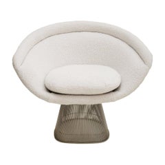 Warren Platner Mid-Century Modern for Knoll White Wool American Dining Chair