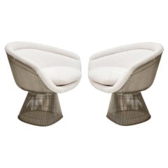 Warren Platner Mid-Century Modern for Knoll Wool American Dining Chair, Set of 2