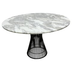 1960s Warren Platner Modern Dining Table Metallic Bronze New Marble Tabletop