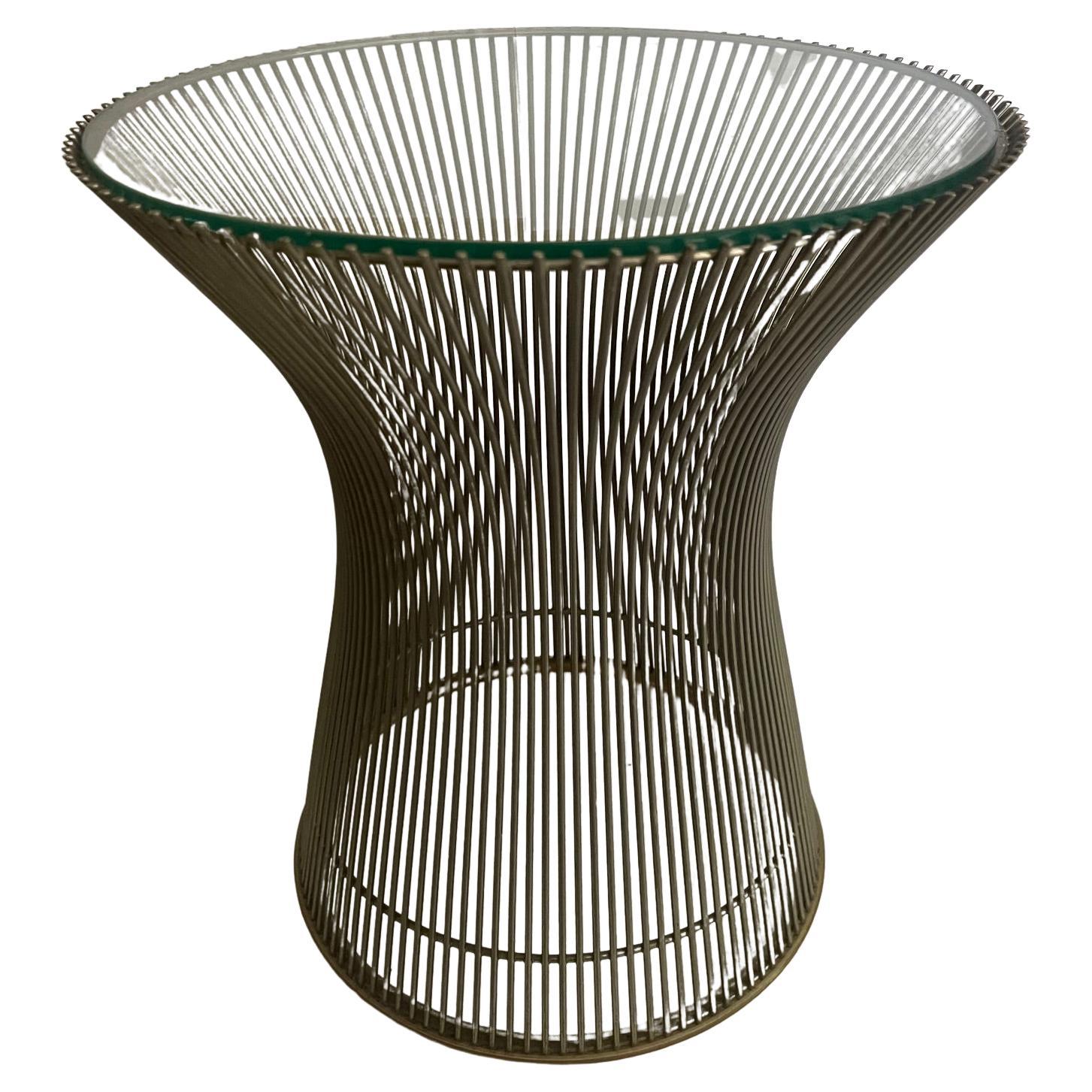 Modern side / sofa table designed by Warren Platner for Knoll in the 1960's to 1970's in Italy.  The table includes a glass top which tints more toward a smoke gray.

Can be picked up for free in the San Francisco Bay Area