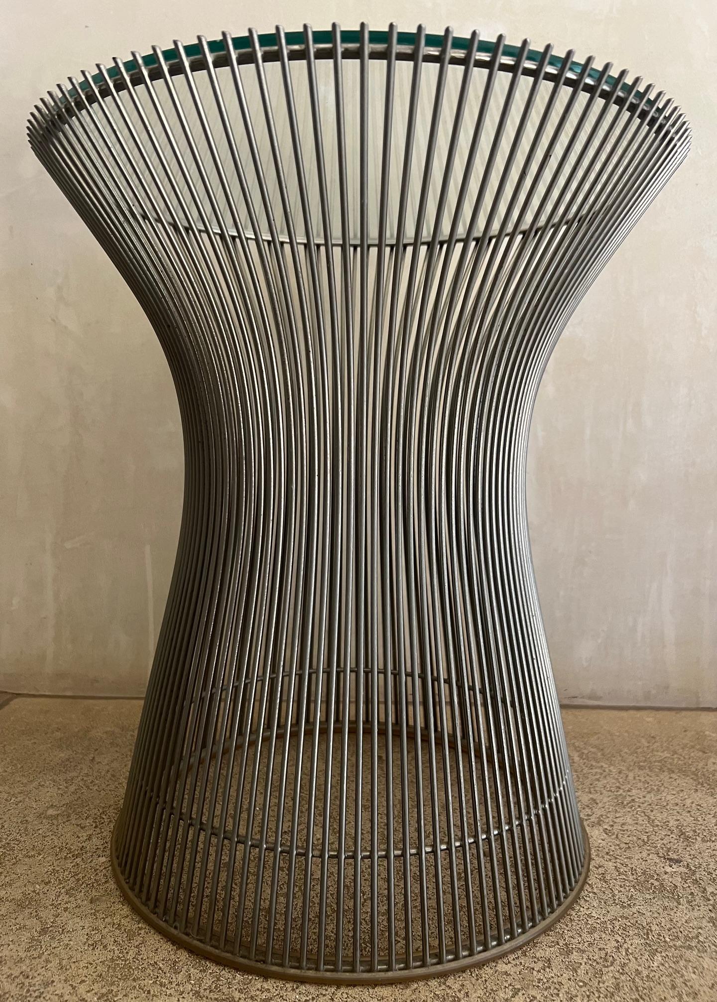 Glass Warren Platner Modern Side Table for Knoll, c. 1960's For Sale