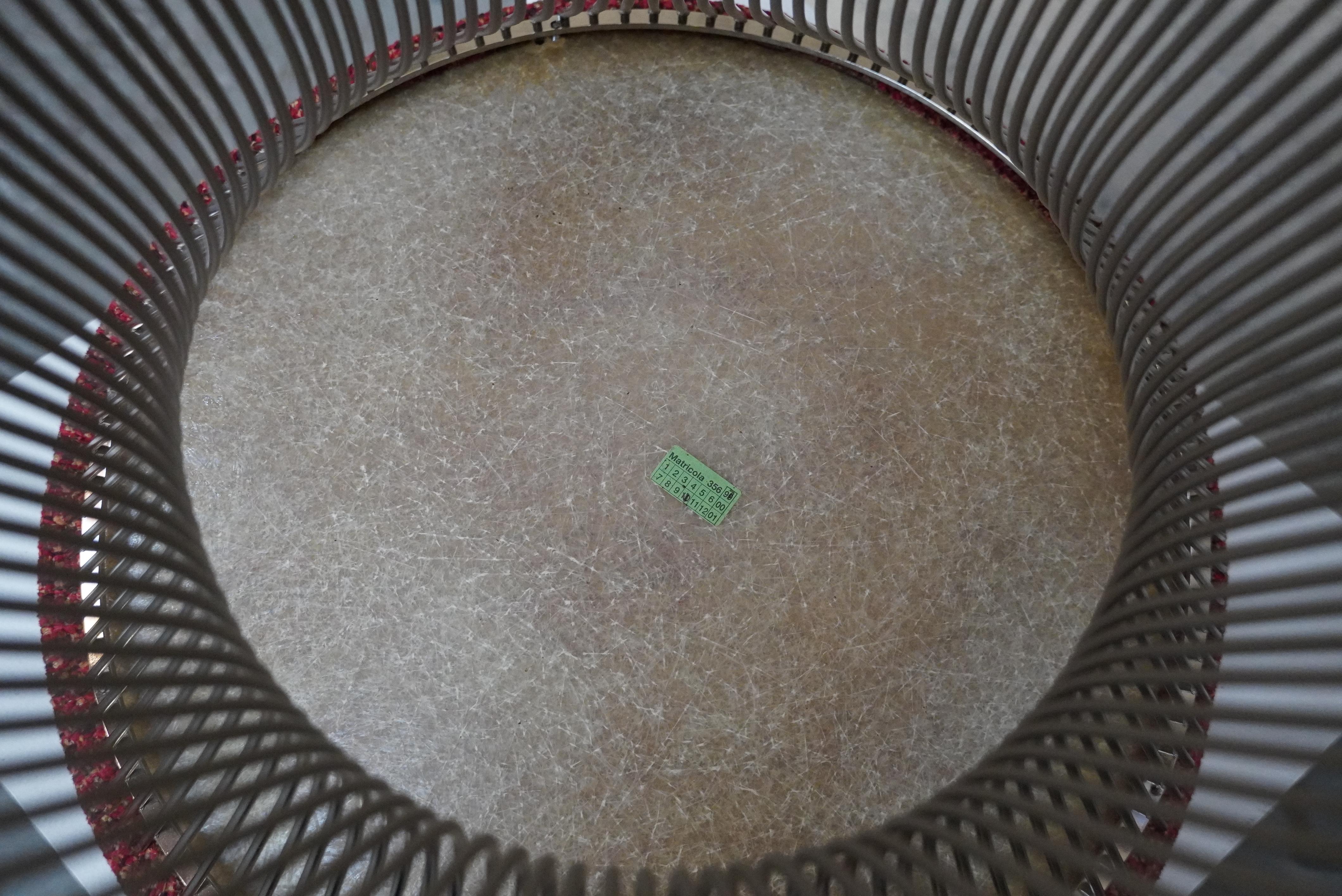 Sgabello in nichel e tessuto Warren Platner, anni '80 circa In condizioni buone in vendita a Oakland, CA