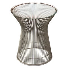 Tavolino in nichel e vetro Warren Platner, circa anni '80