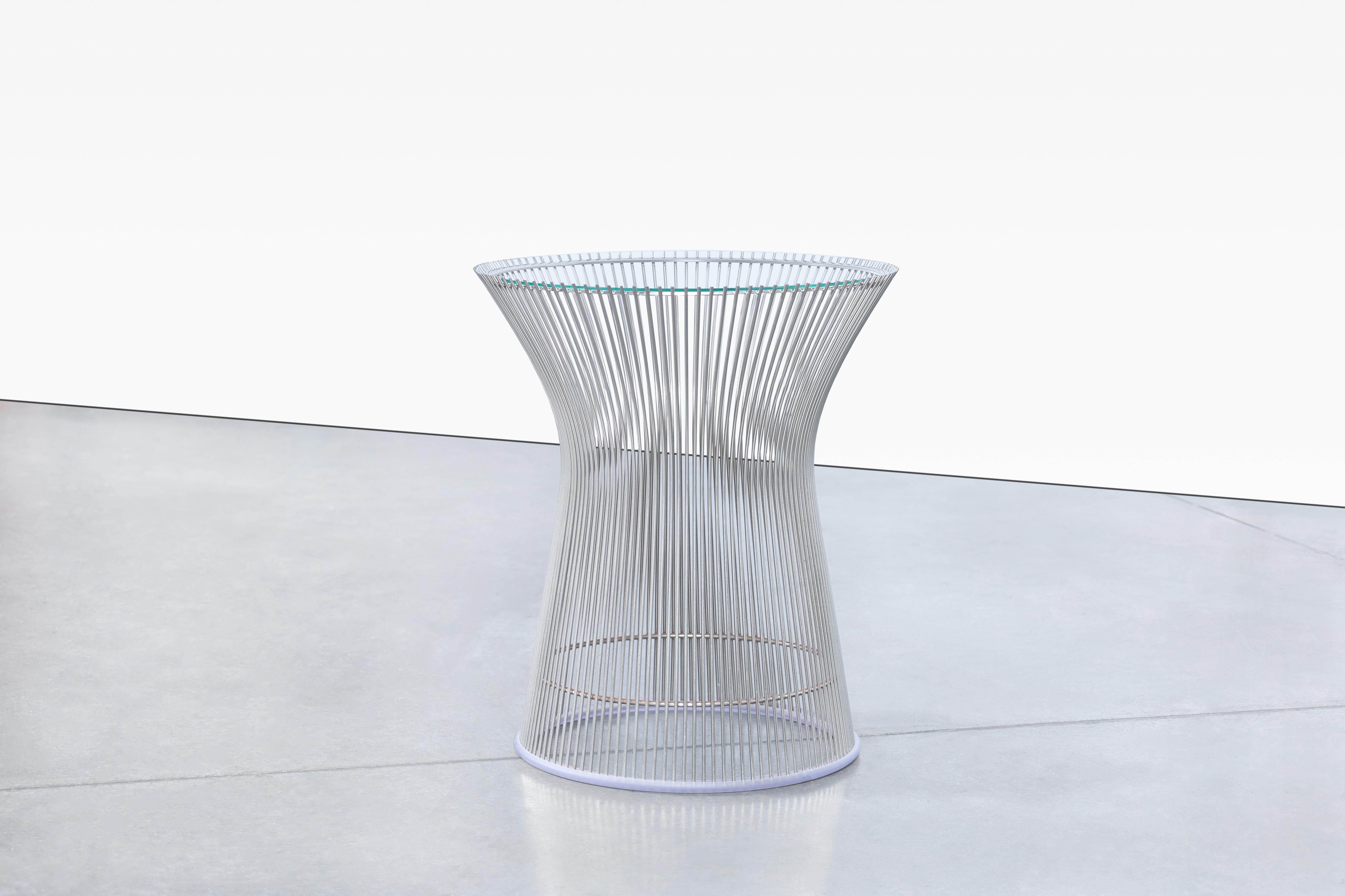 Contemporary Warren Platner Nickel and Glass Side Table for Knoll For Sale