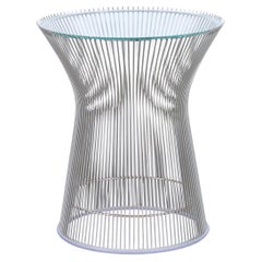 Used Warren Platner Nickel and Glass Side Table for Knoll