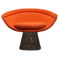 Warren Platner Nickel Chrome Lounge Chair in Orange for Knoll Associates USA