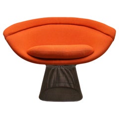 Vintage Warren Platner Nickel Chrome Lounge Chair in Orange for Knoll Associates USA