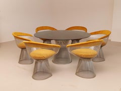 Warren Platner nickel dining set with 6 chairs by Knoll International