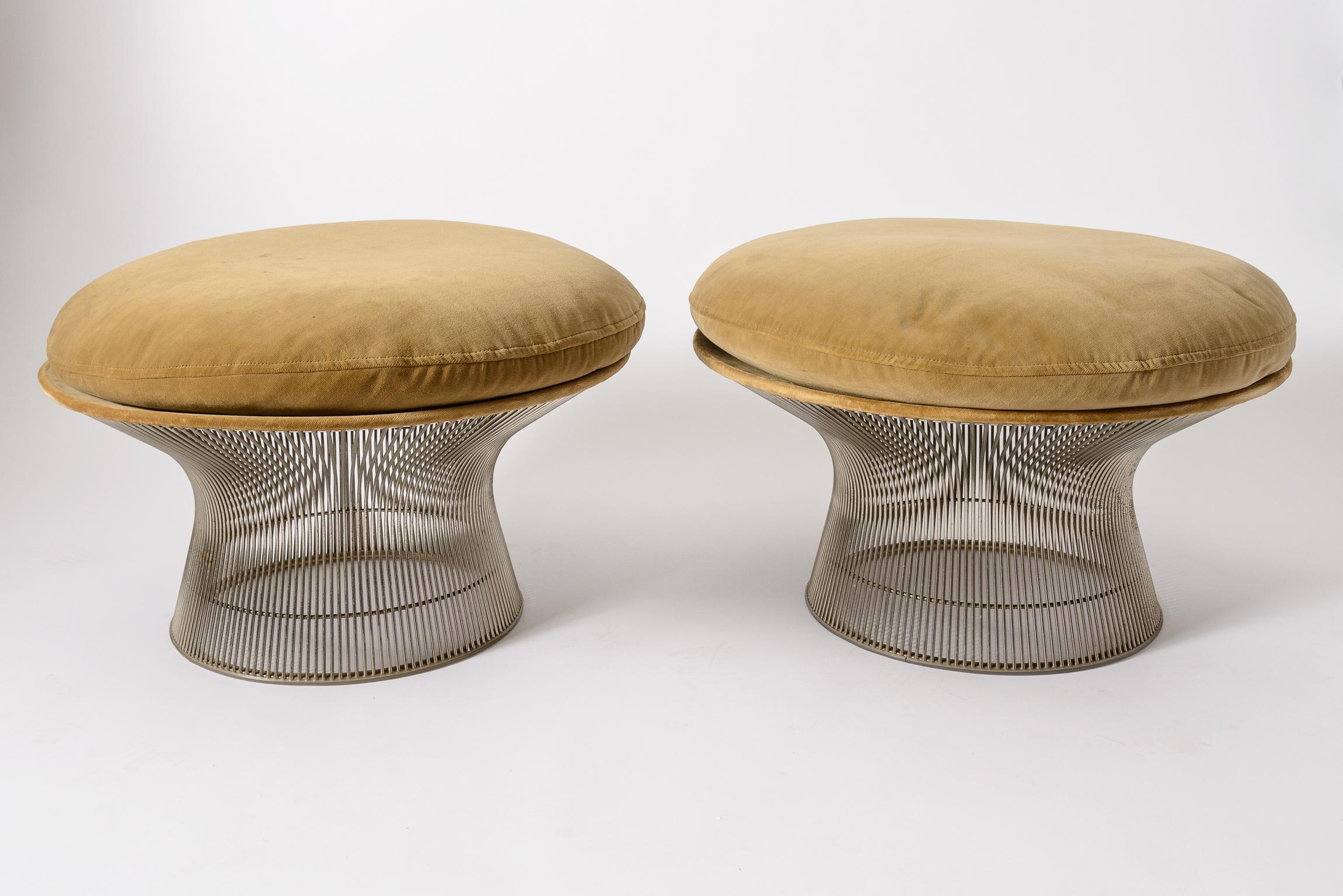 Warren Platner Ottomans/Stools for Knoll In Good Condition For Sale In West Palm Beach, FL