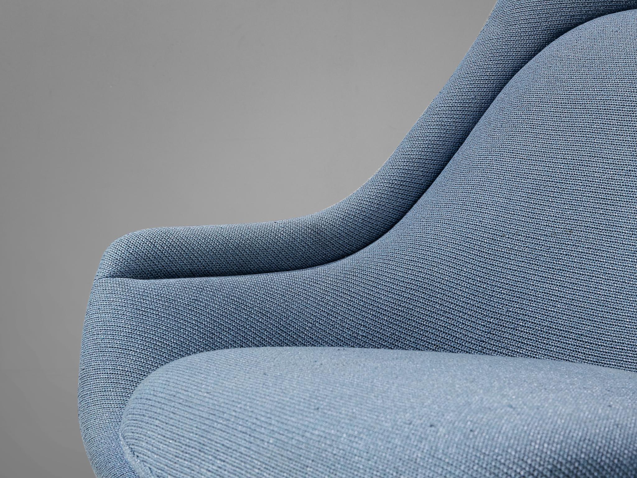 American Warren Platner Pair of Easy Chairs in Baby Blue Upholstery