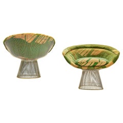 Warren Platner Pair of Lounge Chairs in Illustrative Upholstery