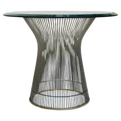 Warren Platner per Knoll Tavolino in Nickel e Vetro, Italia 1960s